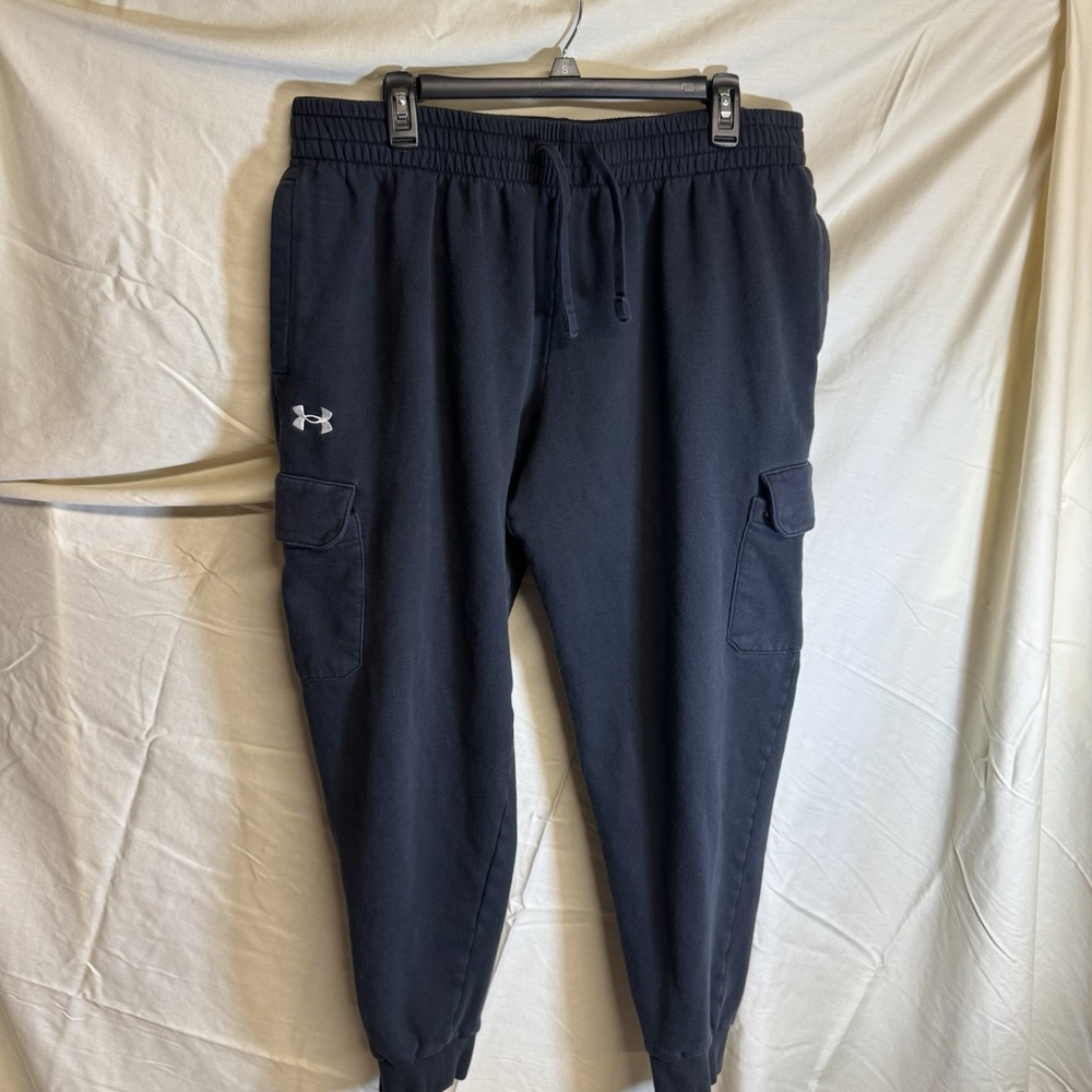 Under Armour Mens Cargo Jogger Sweatpants Black Solid 2XL